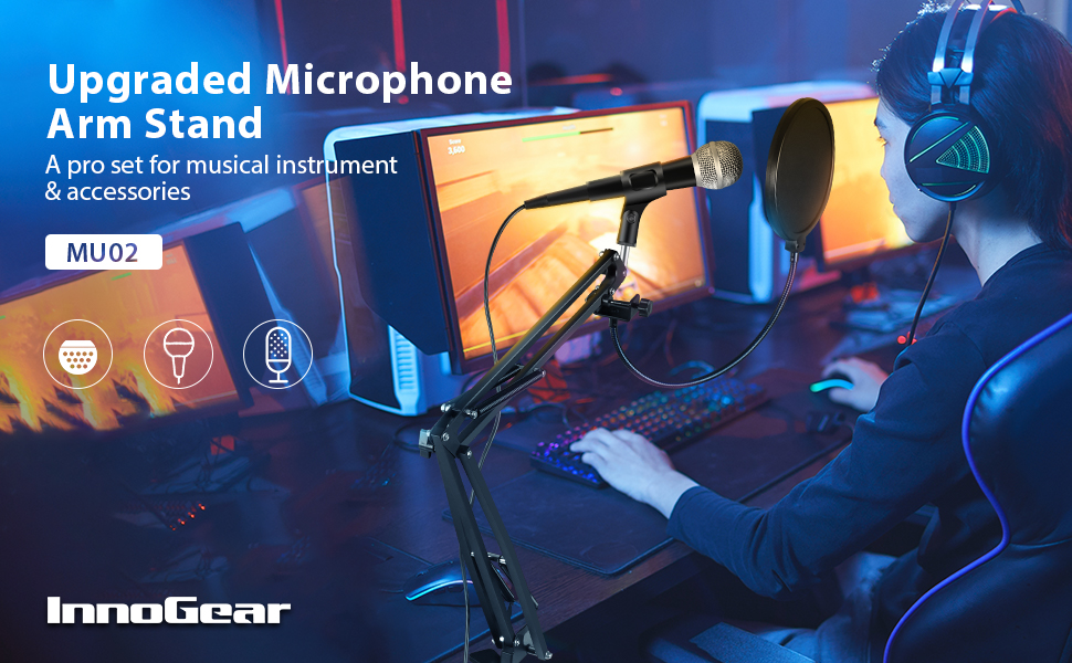 InnoGear Microphone Stand, Mic Stand for Blue Yeti Blue