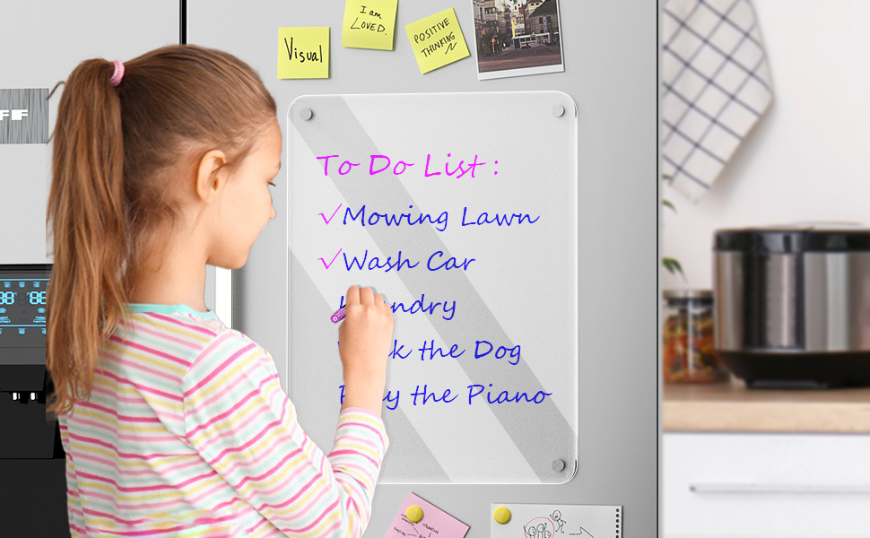 W&H Acrylic Dry Erase Board for Fridge, 12"X16" Clear