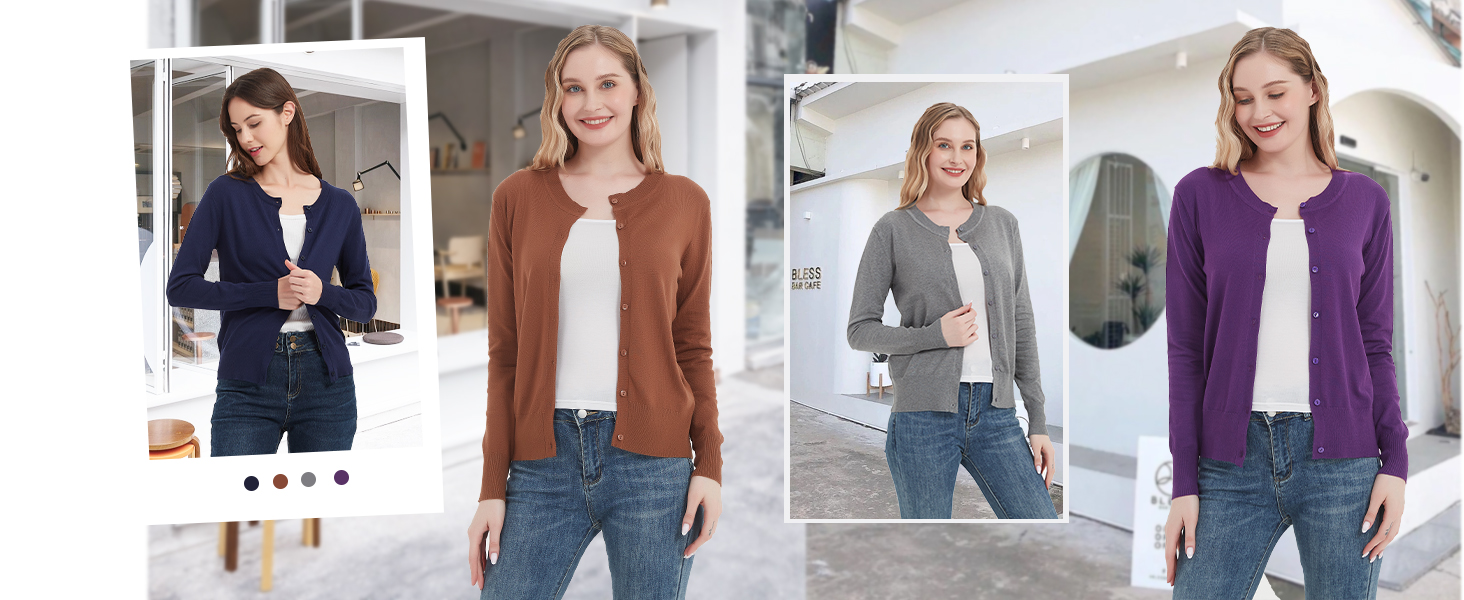 Solid Color Cardigan Sweater