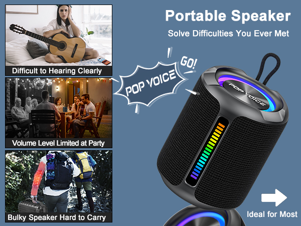 Amazon.com: PoP voice Portable Wireless Bluetooth Speaker