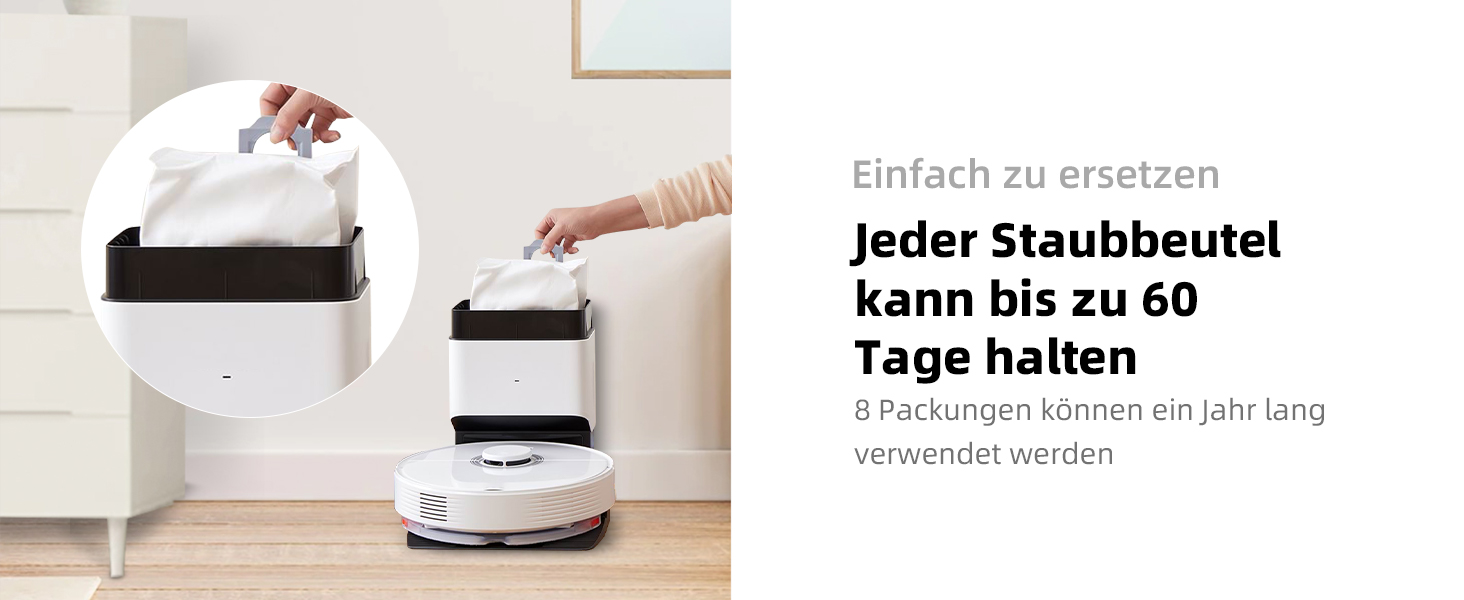 Amazon.de 8 Stück Staubbeutel für Roborock S8+/ S8 Pro Ultra/ S7 MaxV Ultra/ S7 Pro Ultra/ Q7