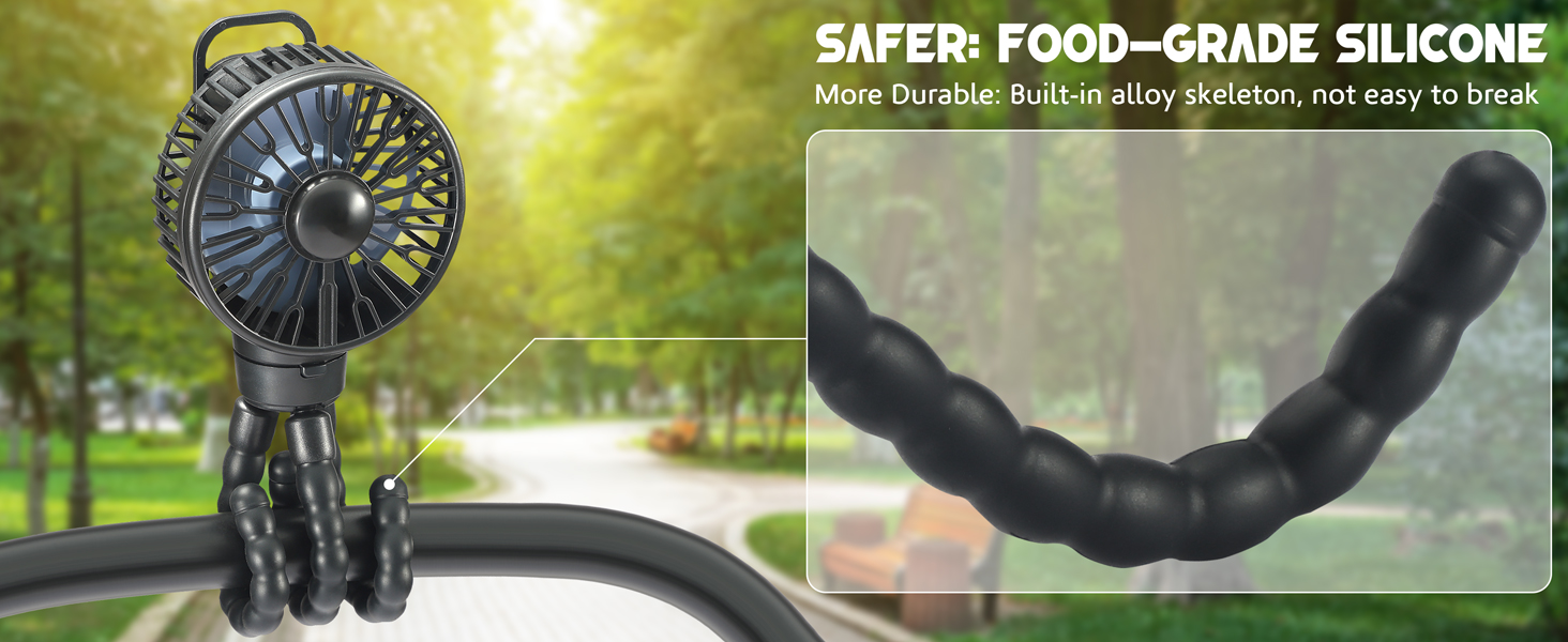 battery operated stroller fan flexible tripod clip on fan