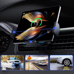 Wireless Car Charger for Galaxy Z Fold 5/4/3/2, 15W Fast Charging Car Mount, Car Accessories, Air Vent Charging Car Phone Holder for Galaxy Z Fold 2, Landscape Mobile Phone Mount for Galaxy Z Fold 22 wireless car charger
