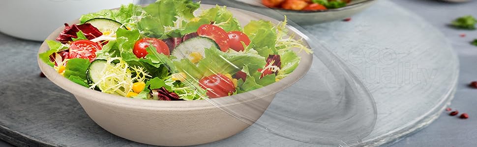 compost safe pulp fiber bio-degradable disposable salad soup cereal bowls paper restaurant supply