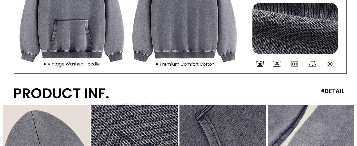 Aelfric Eden Essential Vintage Washed Distressed Hoodies