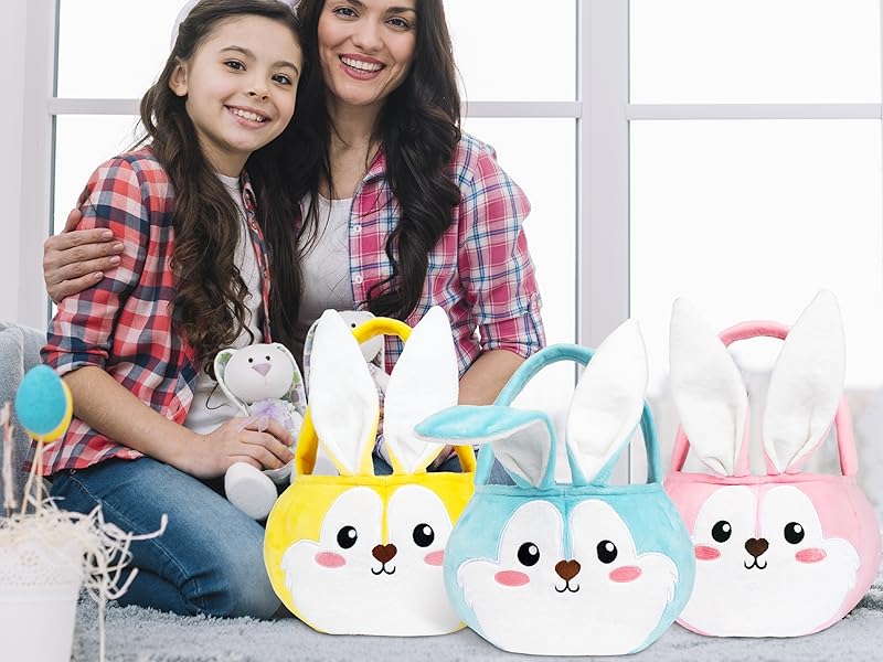 LUBOT Stuffed Easter Basket for Toddler Baby Kids with