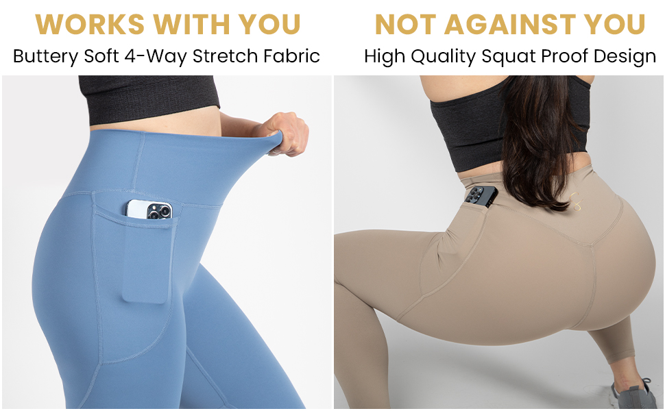 Squat Proof Workout Yoga Leggings For Women Stretchy Fabric
