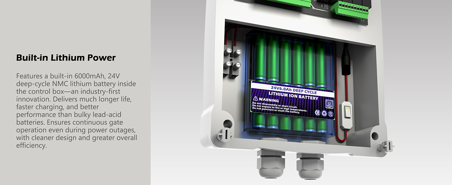Built-in 6.0Ah Lithium Battery – Reliable Backup Power, No Extra Installation Needed