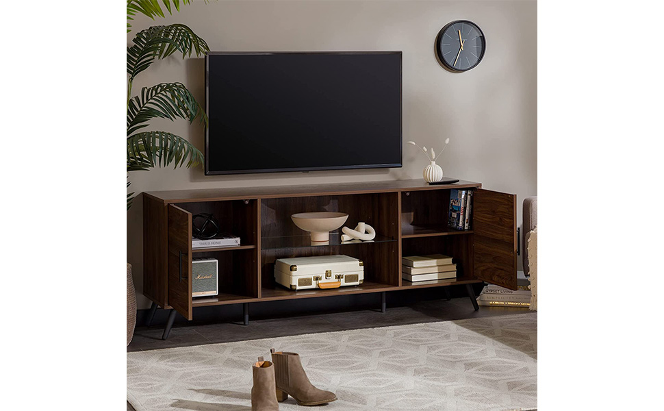 Centurion Supports PORTOBELLO Luxury Walnut Dual Compartment Storage 6