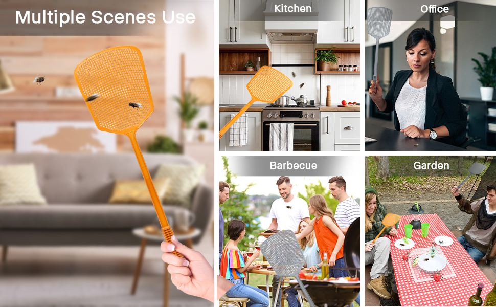 Fly SwattersBegonia 6pack Heavy Duty Fly Swatters with