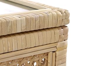 boho decorative boxes home decor wicker basket lid rattan decor keepsake trunk glass display box