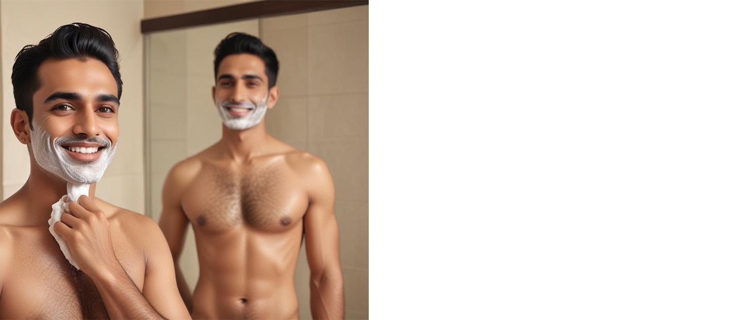Shaving brush for men and toiletry pouches 
