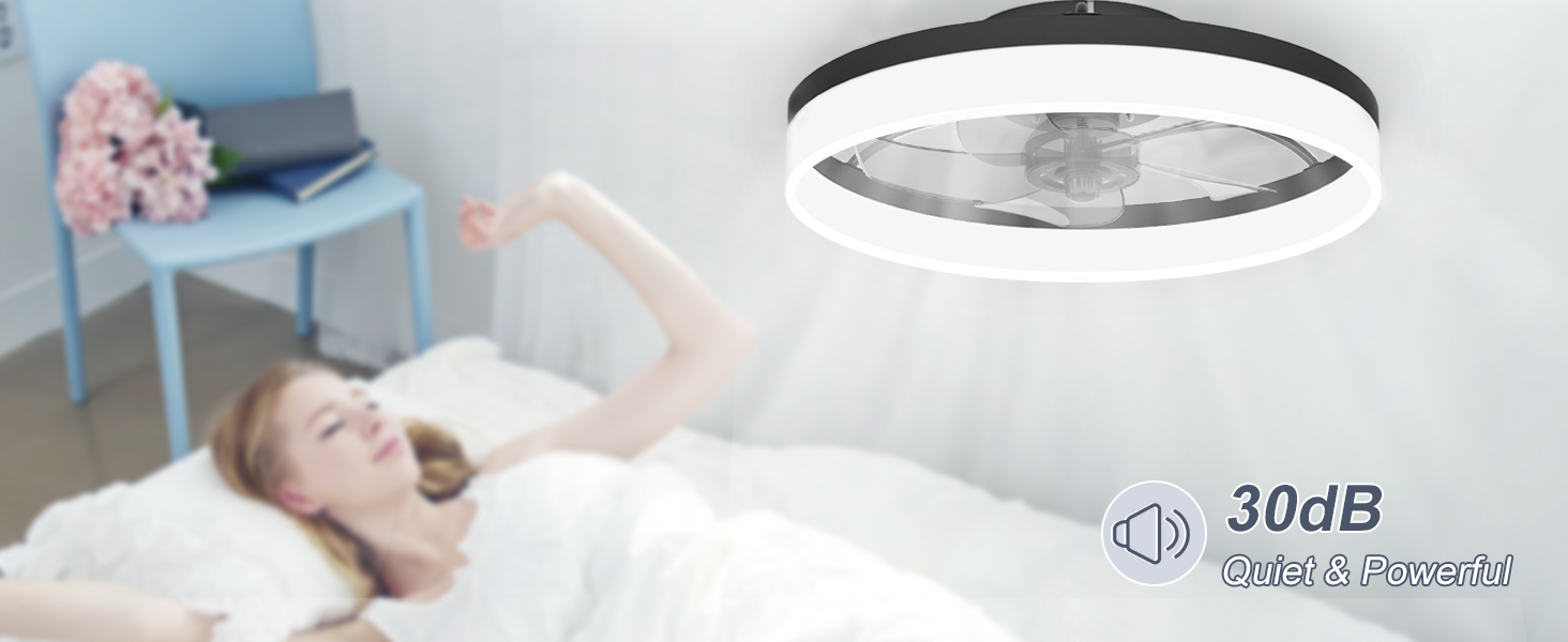 ventilador preto com luz ventilador de teto LED controle remoto ventilador sem pás montagem embutida