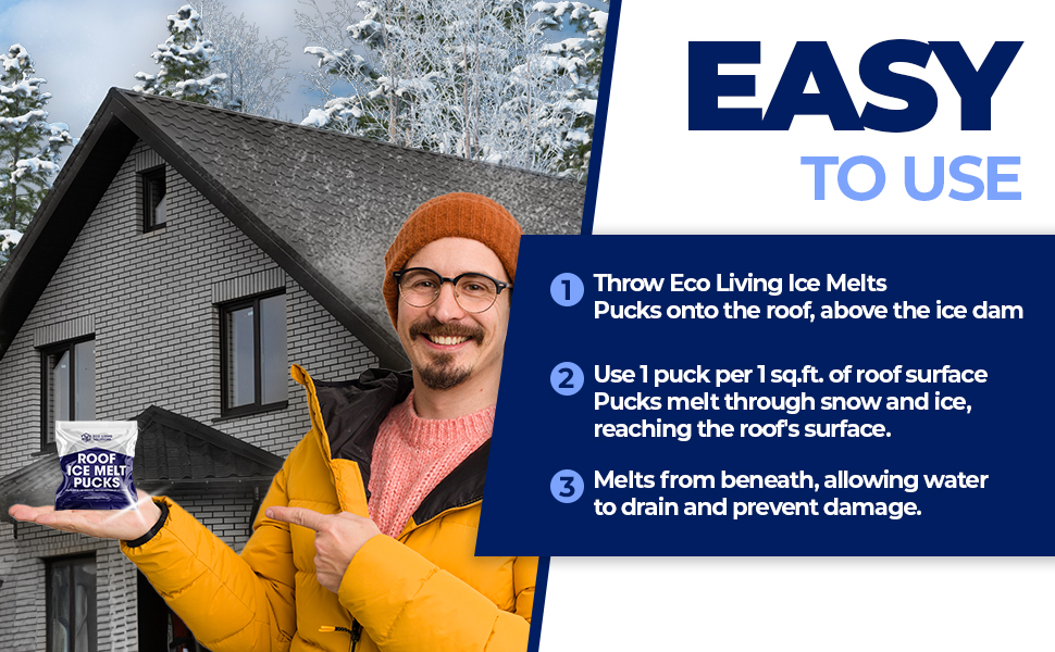 ECO LIVING SOLUTIONS Roof Ice Melt Pucks Calcium Chloride