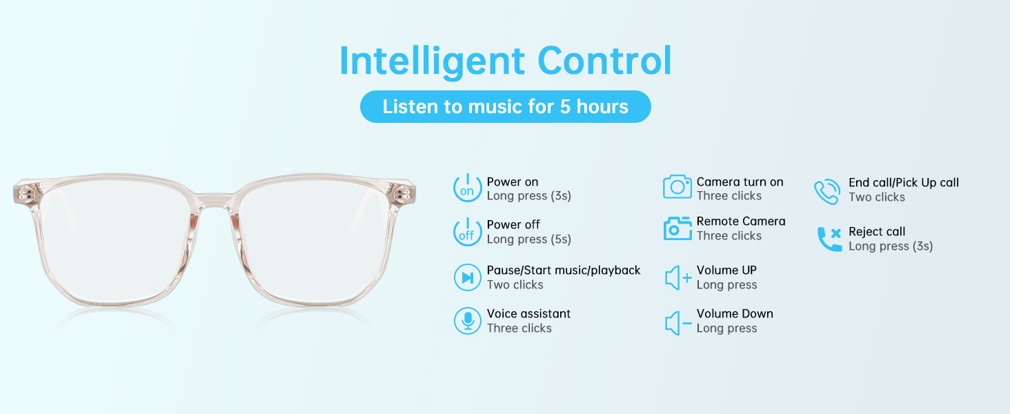 clear blue light smart glasses