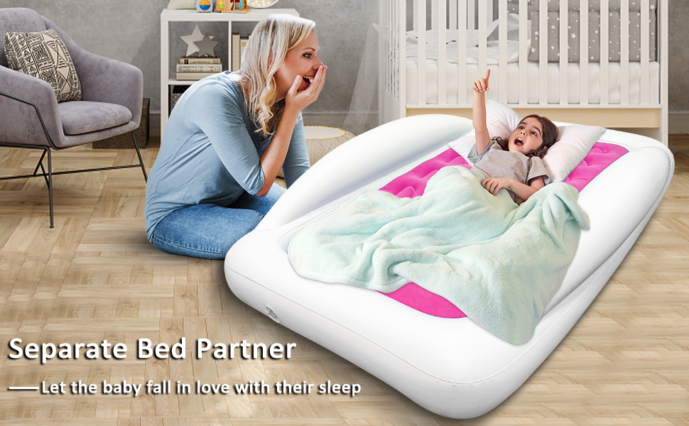 Fahuac Toddler Air Mattress Inflatable Kids Travel Bed