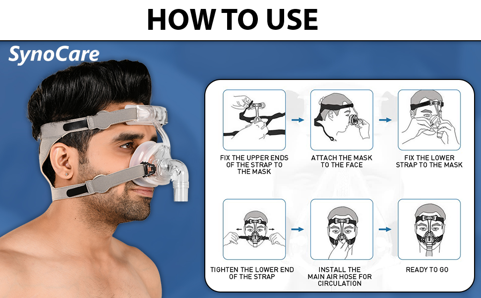 Sinocier combo pack nasal CPAP Mask Sleep with tube pipes for apnea, transparent medium size, compatible with all CPAP machines, comfortable nose-coverage, adjustable head lease, lightweight Sinocare CPAP Bipap Mask