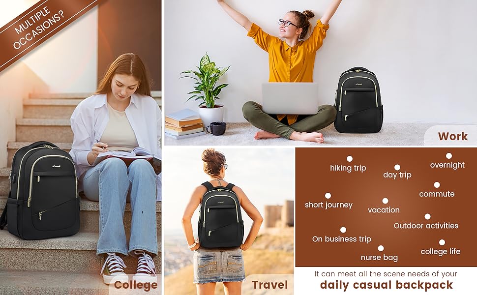 LOVEVOOK Laptop Backpack for Women, Slim Business Laptops