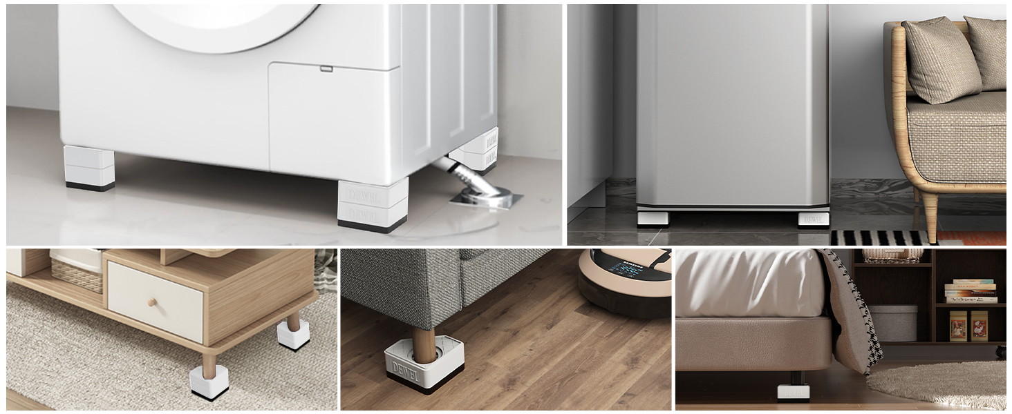 DEWEL Anti Vibration Pads for Washing Machine. 4 Pcs Double