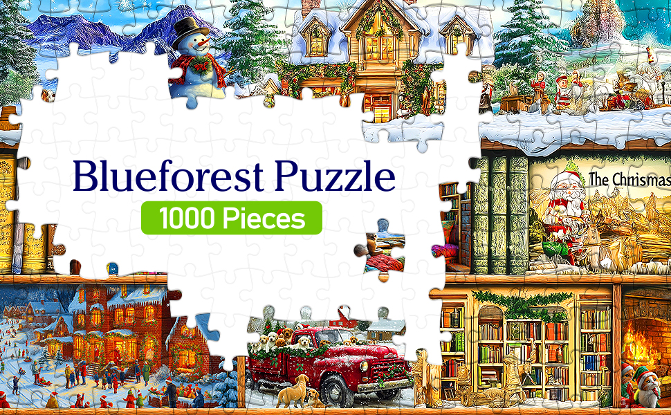 Christmas Jigsaw Puzzles for Adults 1000 Piece Book Library Puzzle for Adults with