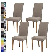Dining Chair Cover,Dining Room Chair Covers Set of 4,Jacquard Stretch Kitchen Chair Cover,Detacha...