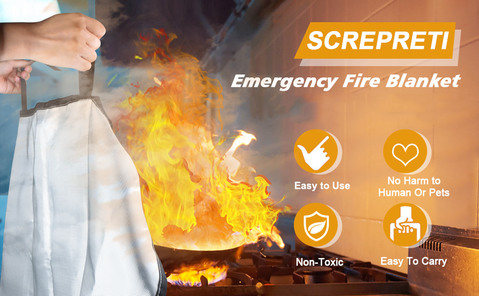 Emergency Fire Blanket, Fire Blankets Emergency for Home, 4