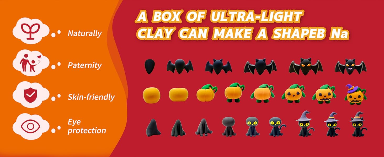 halloween clay step by step