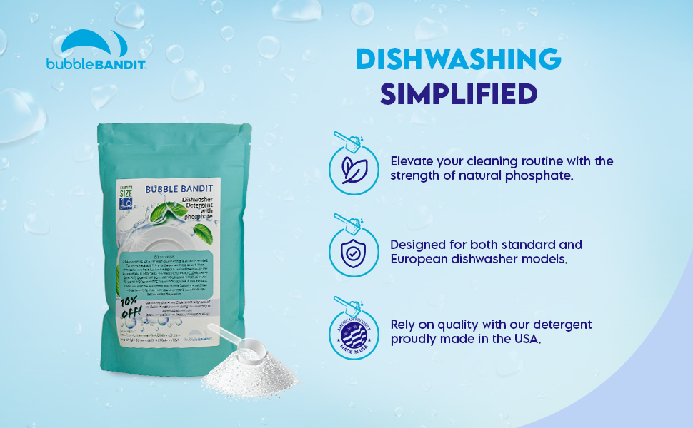 Bubble Bandit Dishwasher Powder Detergent with Phosphates