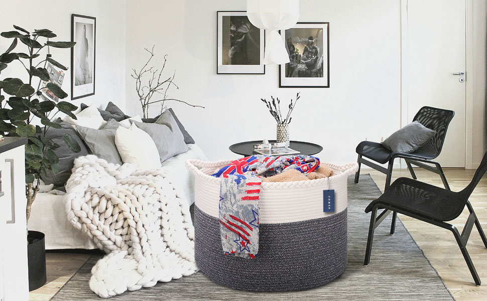 Enjoy Elegant Stylish and Modern COMSE Cotton Rope Baskets!