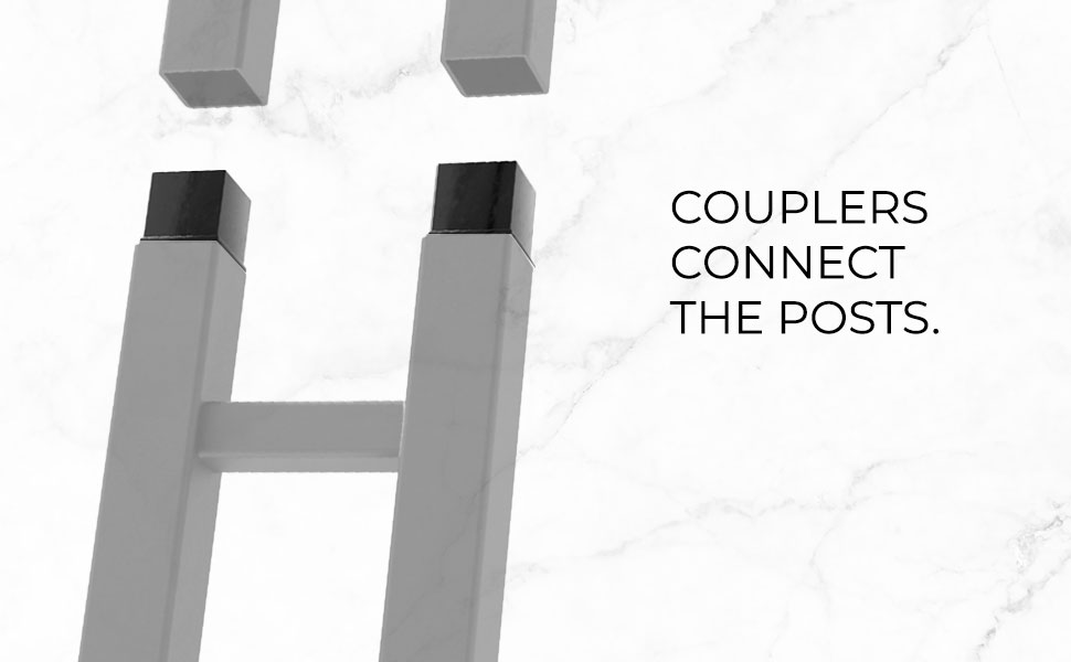 Use the couplers provided to connect the 5 foot sections.