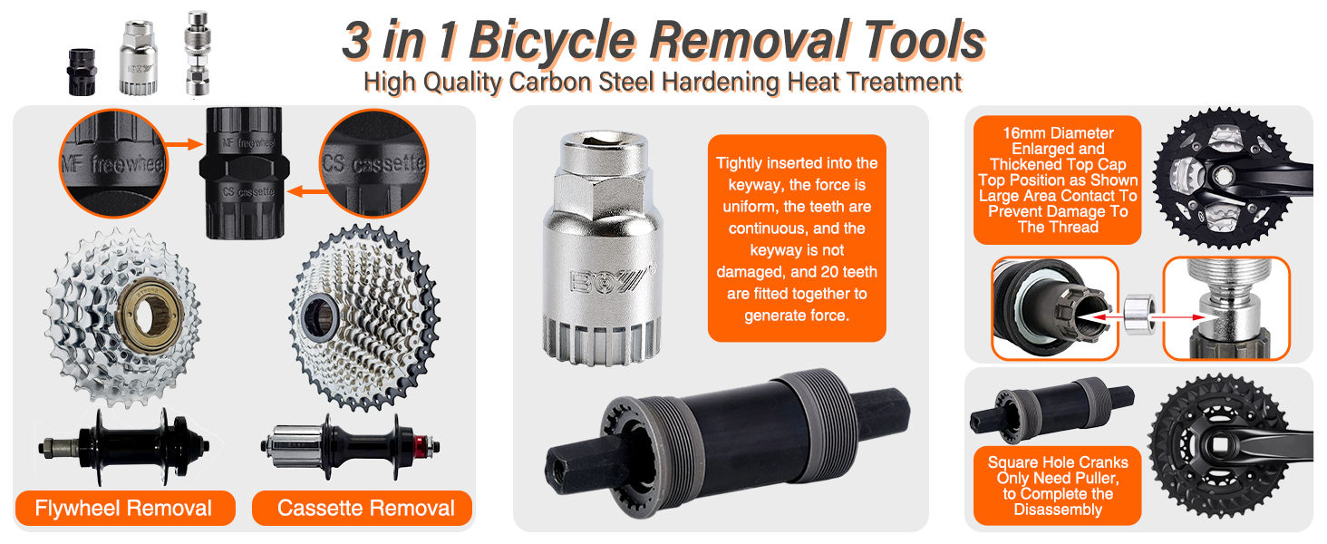 Bike Freewheel & Cassette Removal Tool + Crank Puller