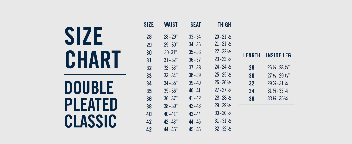 izod mens dress pants double pleated classic size chart