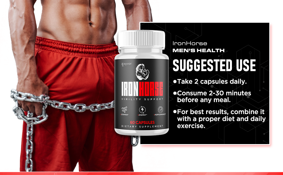 Iron Horse Capsules Male Performance Men Man Strength Energy Maximum Strength