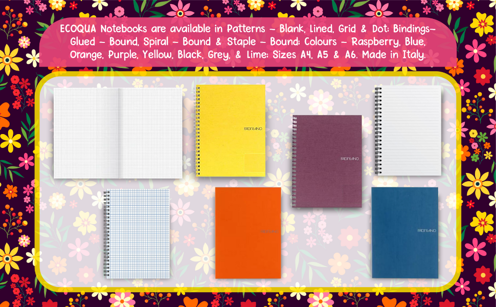 Fabriano Ecoqua A4 Staple Bound Lined Notebook Yellow (Pack of 2