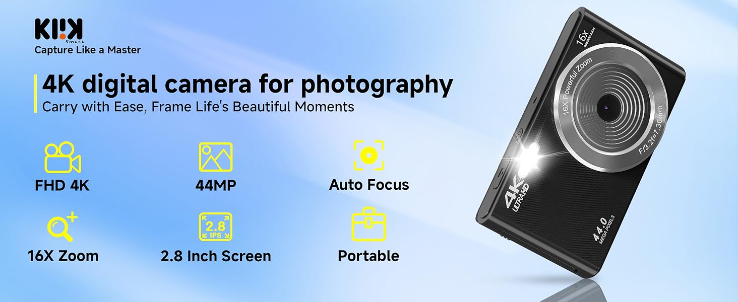 4K digital camera for photography