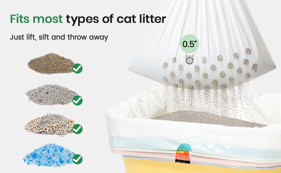 Fits most types of cat litter