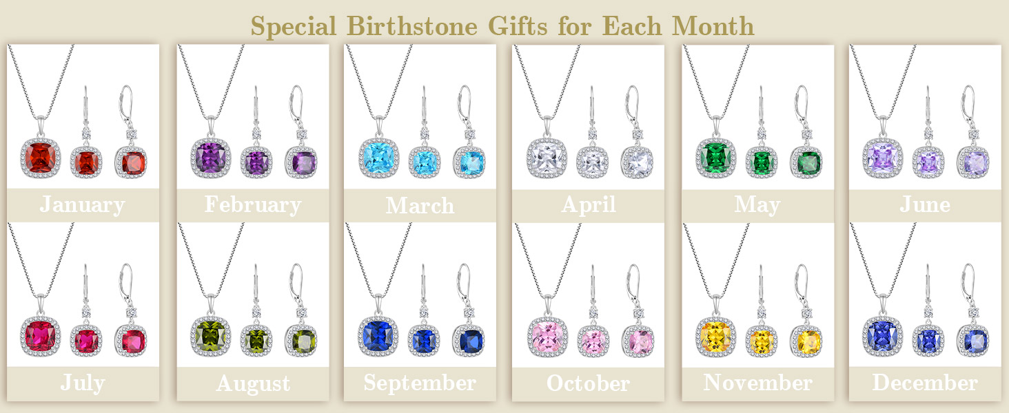 birthstone jewelry set for women