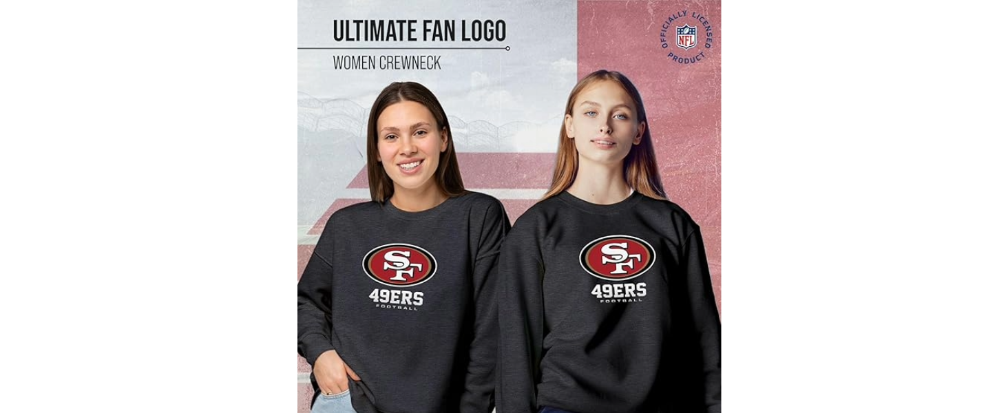 Team Fan Apparel Women's NFL Ultimate Fan Logo Slouchy Crewneck