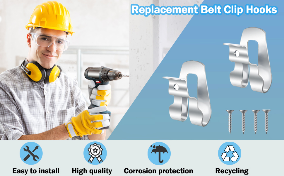 Drill Belt Clip, 10 Pack Stainless Steel Replacement Drill