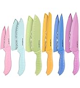 HAUSHOF 12-Piece Color Kitchen Knife Set, Nonstick Plating Coating Kitchen Knife, Stainless Steel...