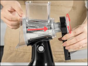 How to use the Brieftons 4-blade rotary grater - Step 3