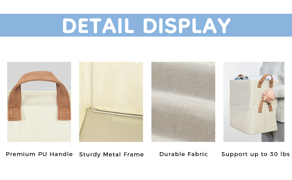 FLYBOX Collapsible Storage Bins for Shelves,Fabric Folding Storage Baskets with