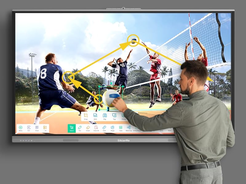 A coach conducts tactical training for the tennis team using a Smart Board
