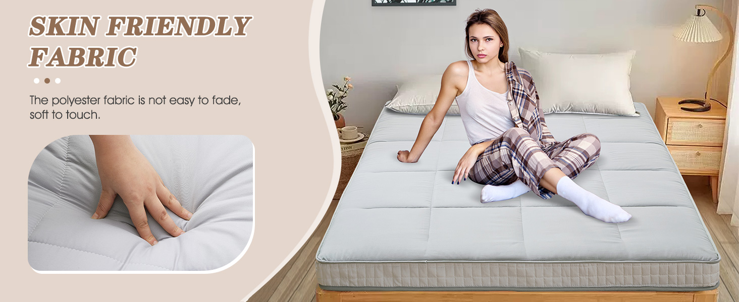 DoCred Japanese Floor Mattress, Japanese Futon Mattress Foldable Mattress, Roll Up