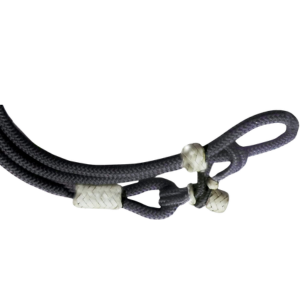 Black Nylon Rope with White Knots Raw Hide Leather Horse Tack Hand