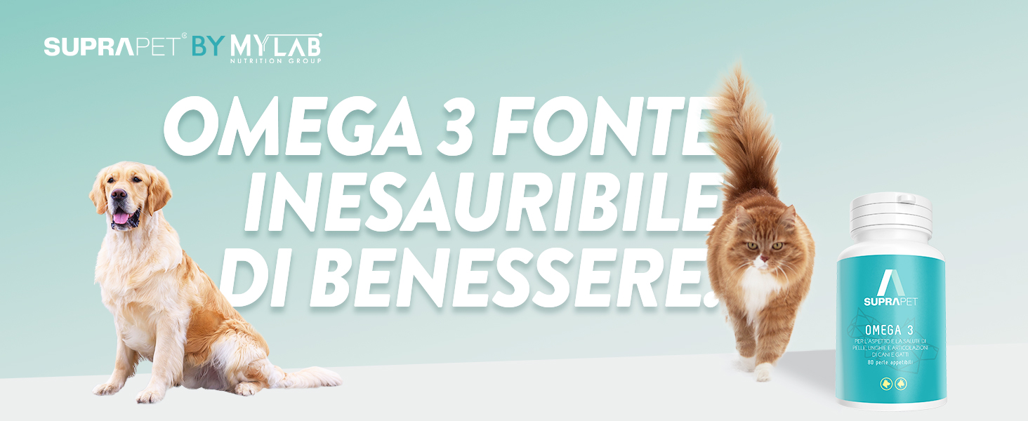 Suprapet Omega 3 per Cani e Gatti Olio di Pesce al 70 (Epa 18, DHA 12