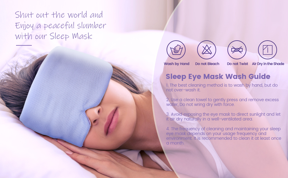 Sleep Mask,100 Blackout Sleep Aid Eye Mask,Soft and Comfortable for