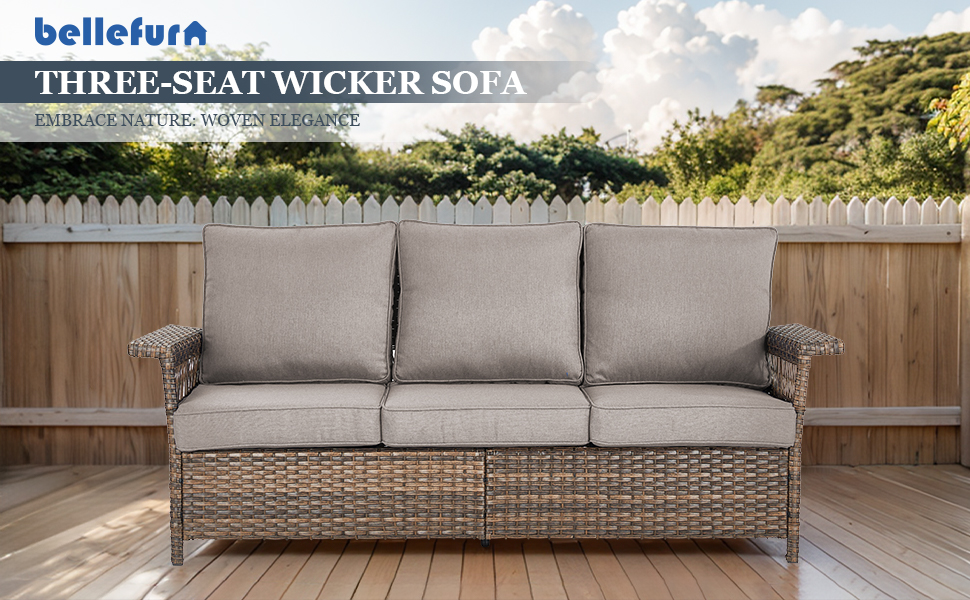 Bellefurn Patio Furniture Set 2 Wicker Swivel Glider Chairs