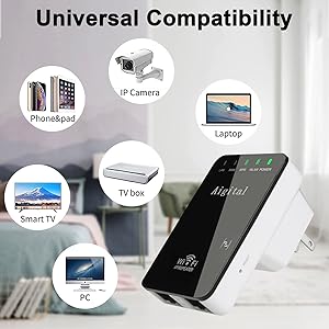 WiFi Booster/WiFi Range Extender, 300Mbps 2.4GHz WiFi Extender Internet Booster Mini Compact Amplificateur WiFi with Fast Ethernet Port, WPS Button, Works with Any WiFi Router 20 wifi booster extender