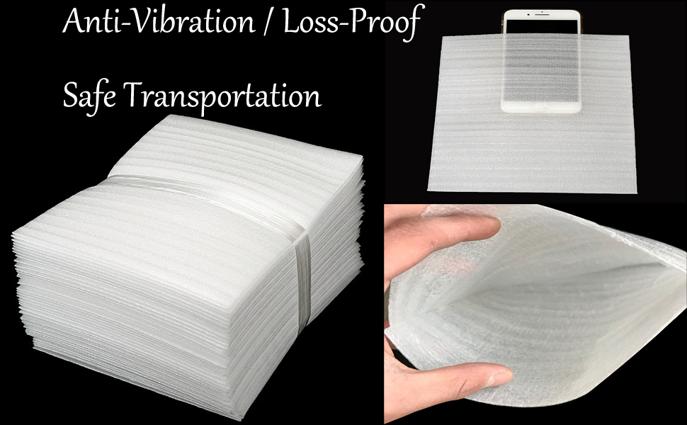 100 Packs Cushion Foam Pouches Foam Wrap Cushioning Sheets Bags